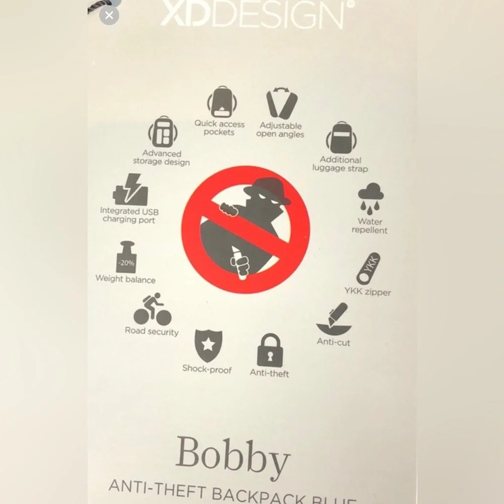 Xd Design Bobby Original Anti Theft Backpack Grey and Black Colors